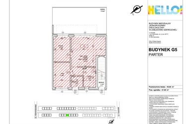 Rzut - Mieszkanie na sprzedaż 3 pokoje o powierzchni 55,65 m² - numer G5.1 w HELLO! KUKUŁKI bud. G