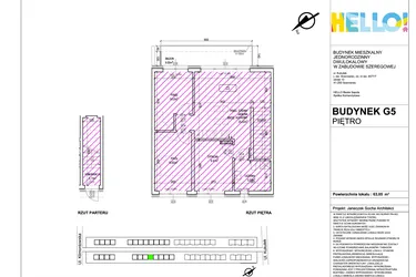 Rzut - Mieszkanie na sprzedaż 4 pokoje o powierzchni 63,93 m² - numer G5.2 w HELLO! KUKUŁKI bud. G