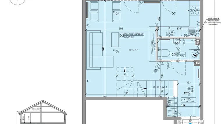 Rzut - Dom na sprzedaż 3 pokoje o powierzchni 70,07 m² - numer 13A w Ogrody Przyjaciół 5 etap V