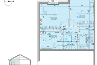 Rzut - Dom na sprzedaż 3 pokoje o powierzchni 70,07 m² - numer 12A w Ogrody Przyjaciół 5 etap V
