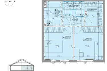 Rzut - Dom na sprzedaż 3 pokoje o powierzchni 68,34 m² - numer 13B w Ogrody Przyjaciół 5 etap V