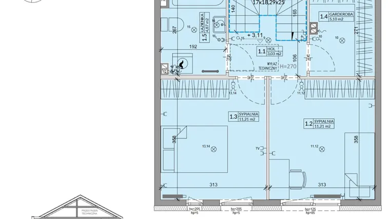 Rzut - Dom na sprzedaż 3 pokoje o powierzchni 68,34 m² - numer 13B w Ogrody Przyjaciół 5 etap V