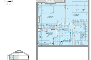 Rzut - Dom na sprzedaż 3 pokoje o powierzchni 70,07 m² - numer 14A w Ogrody Przyjaciół 5 etap V