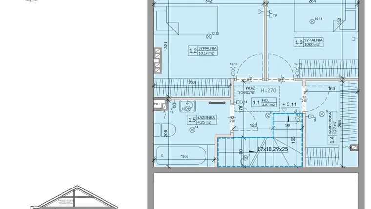 Rzut - Dom na sprzedaż 3 pokoje o powierzchni 70,07 m² - numer 14A w Ogrody Przyjaciół 5 etap V