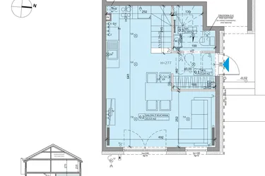 Rzut - Dom na sprzedaż 3 pokoje o powierzchni 68,34 m² - numer 15B w Ogrody Przyjaciół 5 etap V