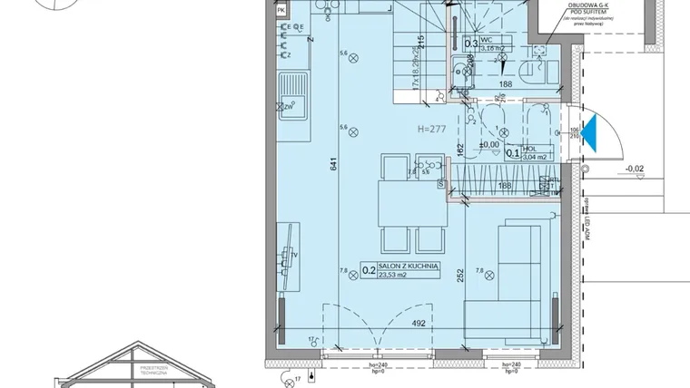 Rzut - Dom na sprzedaż 3 pokoje o powierzchni 68,34 m² - numer 15B w Ogrody Przyjaciół 5 etap V
