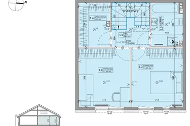 Rzut - Dom na sprzedaż 3 pokoje o powierzchni 68,34 m² - numer 14B w Ogrody Przyjaciół 5 etap V