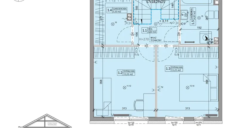 Rzut - Dom na sprzedaż 3 pokoje o powierzchni 68,34 m² - numer 14B w Ogrody Przyjaciół 5 etap V