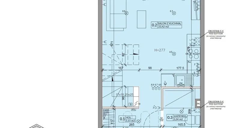 Rzut - Dom na sprzedaż 3 pokoje o powierzchni 63,99 m² - numer 16A w Ogrody Przyjaciół 5 etap V