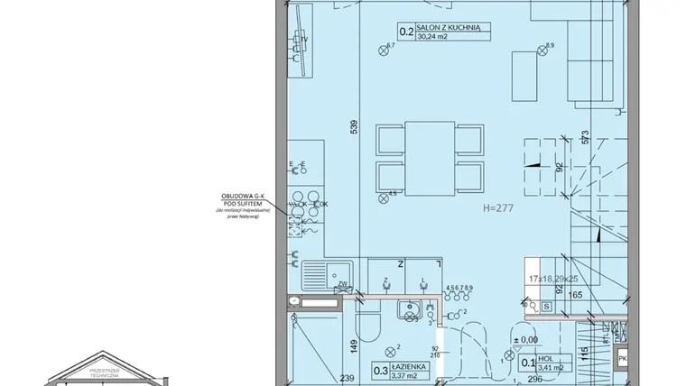 Rzut - Dom na sprzedaż 4 pokoje o powierzchni 80,54 m² - numer 17B w Ogrody Przyjaciół 5 etap V