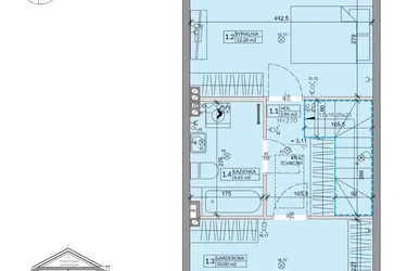 Rzut - Dom na sprzedaż 3 pokoje o powierzchni 63,99 m² - numer 18A w Ogrody Przyjaciół 5 etap V