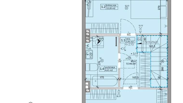 Rzut - Dom na sprzedaż 3 pokoje o powierzchni 63,99 m² - numer 18A w Ogrody Przyjaciół 5 etap V