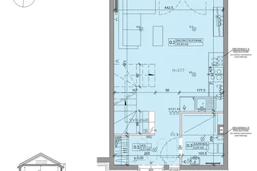 Rzut - Dom na sprzedaż 3 pokoje o powierzchni 63,99 m² - numer 25A w Ogrody Przyjaciół 5 etap V