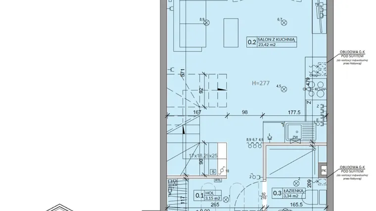 Rzut - Dom na sprzedaż 3 pokoje o powierzchni 63,99 m² - numer 25A w Ogrody Przyjaciół 5 etap V