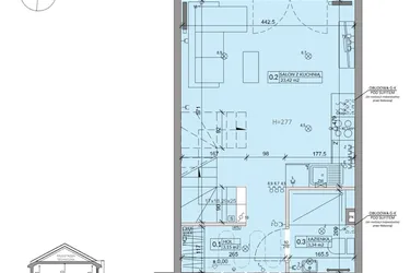 Rzut - Dom na sprzedaż 3 pokoje o powierzchni 63,99 m² - numer 17A w Ogrody Przyjaciół 5 etap V