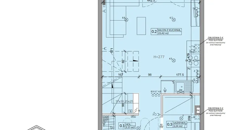 Rzut - Dom na sprzedaż 3 pokoje o powierzchni 63,99 m² - numer 17A w Ogrody Przyjaciół 5 etap V