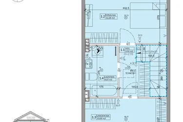 Rzut - Dom na sprzedaż 3 pokoje o powierzchni 63,99 m² - numer 26A w Ogrody Przyjaciół 5 etap V