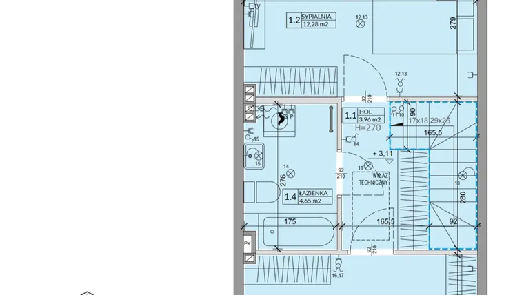 Rzut - Dom na sprzedaż 3 pokoje o powierzchni 63,99 m² - numer 26A w Ogrody Przyjaciół 5 etap V
