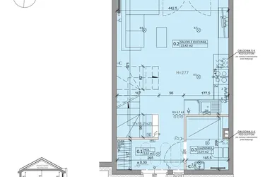 Rzut - Dom na sprzedaż 3 pokoje o powierzchni 63,99 m² - numer 28A w Ogrody Przyjaciół 5 etap V