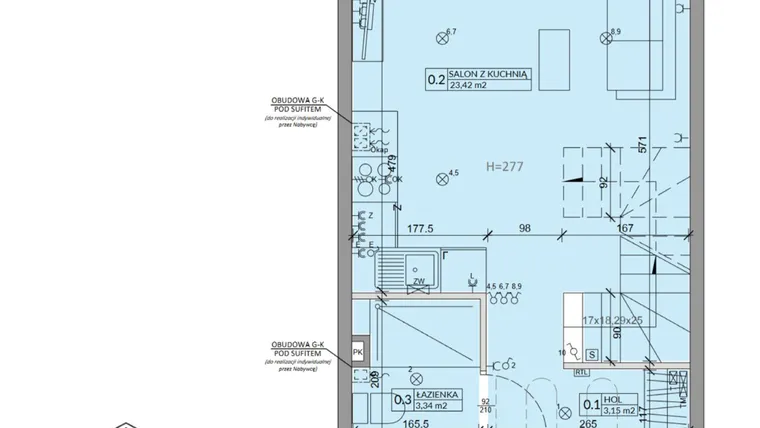 Rzut - Dom na sprzedaż 3 pokoje o powierzchni 63,99 m² - numer 30A w Ogrody Przyjaciół 5 etap V