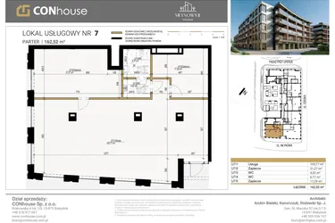 Rzut - Lokal użytkowy na sprzedaż 1 pokój o powierzchni 162,52 m² - numer U7 w Młynowa II Premium