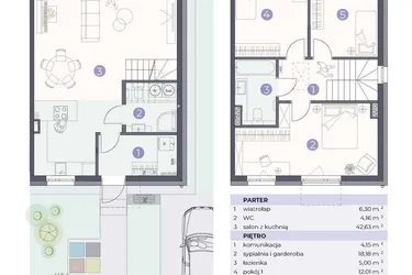 Rzut - Dom na sprzedaż 4 pokoje o powierzchni 103,51 m² - numer 2.F w Park Domaszczyn - etap 6