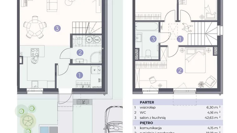 Rzut - Dom na sprzedaż 4 pokoje o powierzchni 103,51 m² - numer 2.F w Park Domaszczyn - etap 6