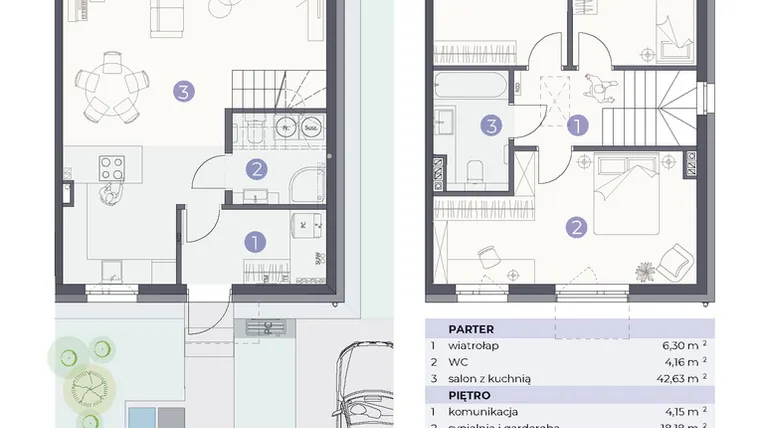 Rzut - Dom na sprzedaż 4 pokoje o powierzchni 103,51 m² - numer 10.F w Park Domaszczyn - etap 6