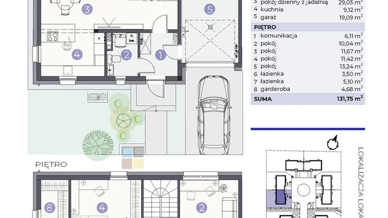 Rzut - Dom na sprzedaż 5 pokoi o powierzchni 131,75 m² - numer 11.D w Park Domaszczyn - etap 6