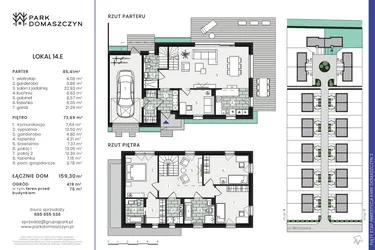 Rzut - Dom na sprzedaż 5 pokoi o powierzchni 159,3 m² - numer 14.E w Park Domaszczyn - etap 6