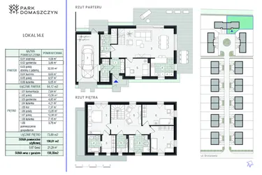 Rzut - Dom na sprzedaż 5 pokoi o powierzchni 159,3 m² - numer 14.E w Park Domaszczyn - etap 6