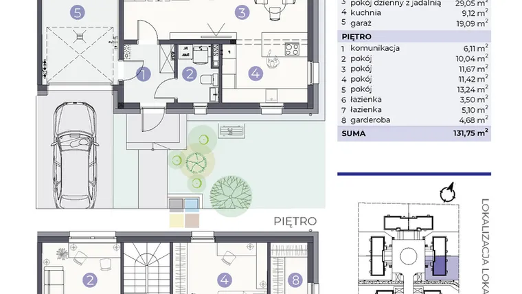 Rzut - Dom na sprzedaż 5 pokoi o powierzchni 131,75 m² - numer 16.D w Park Domaszczyn - etap 6