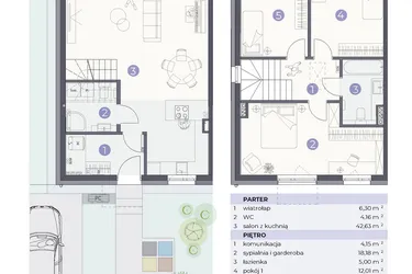 Rzut - Dom na sprzedaż 4 pokoje o powierzchni 103,51 m² - numer 19.F w Park Domaszczyn - etap 6