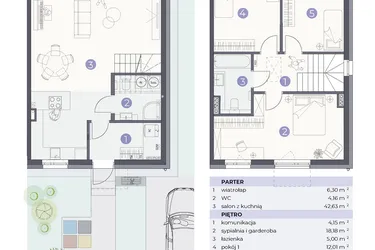 Rzut - Dom na sprzedaż 4 pokoje o powierzchni 103,51 m² - numer 24.F w Park Domaszczyn - etap 6