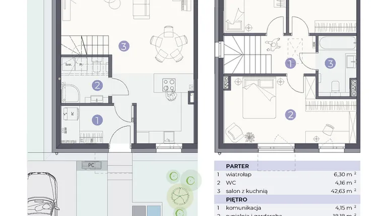 Rzut - Dom na sprzedaż 4 pokoje o powierzchni 103,51 m² - numer 25.F w Park Domaszczyn - etap 6