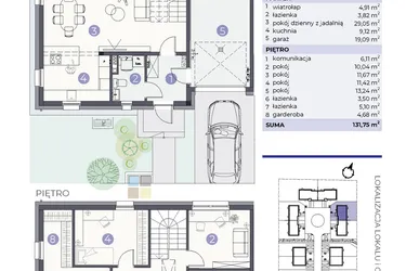Rzut - Dom na sprzedaż 5 pokoi o powierzchni 131,75 m² - numer 15.D w Park Domaszczyn - etap 6