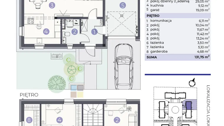 Rzut - Dom na sprzedaż 5 pokoi o powierzchni 131,75 m² - numer 15.D w Park Domaszczyn - etap 6