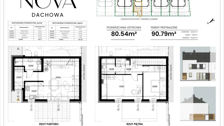 Rzut - Mieszkanie na sprzedaż 3 pokoje o powierzchni 80,54 m² - numer C5 w Nova Dachowa etap III