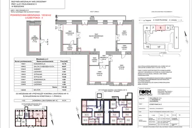 Rzut - Mieszkanie na sprzedaż 4 pokoje o powierzchni 135,82 m² - numer 4 w Piłsudskiego 5