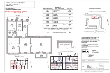 Rzut - Mieszkanie na sprzedaż 4 pokoje o powierzchni 140,26 m² - numer 3 w Piłsudskiego 5