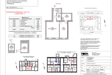 Rzut - Mieszkanie na sprzedaż 2 pokoje o powierzchni 66,51 m² - numer 6 w Piłsudskiego 5