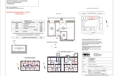 Rzut - Mieszkanie na sprzedaż 2 pokoje o powierzchni 45,24 m² - numer 9 w Piłsudskiego 5