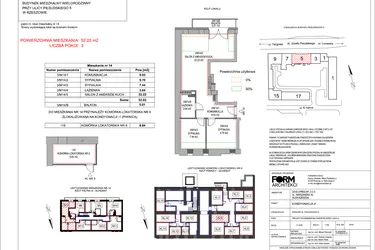 Rzut - Mieszkanie na sprzedaż 3 pokoje o powierzchni 52,03 m² - numer 14 w Piłsudskiego 5