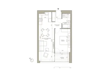 Rzut - Mieszkanie na sprzedaż 2 pokoje o powierzchni 47,29 m² - numer A/4/5 w Jaracza 79