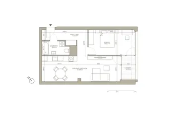 Rzut - Mieszkanie na sprzedaż 2 pokoje o powierzchni 54 m² - numer B/4/5 w Jaracza 79