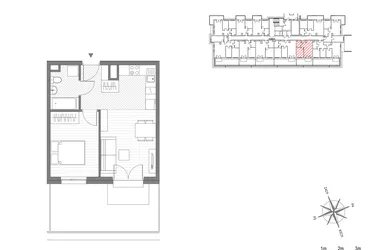 Rzut - Mieszkanie na sprzedaż 2 pokoje o powierzchni 37,25 m² - numer 4 w ul. Powstańców/os. Piastów bud. C