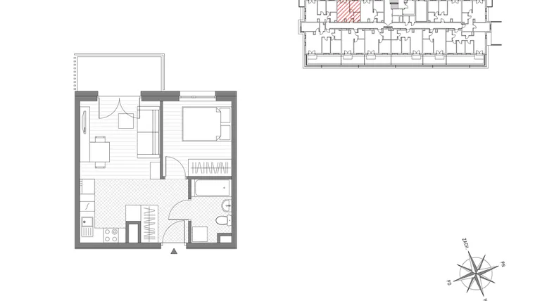 Rzut - Mieszkanie na sprzedaż 2 pokoje o powierzchni 33,25 m² - numer 10 w ul. Powstańców/os. Piastów bud. C