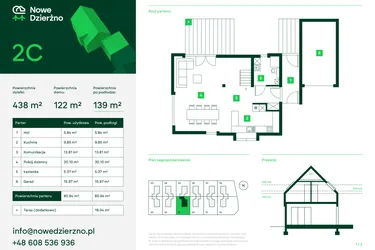 Rzut - Dom na sprzedaż 4 pokoje o powierzchni 125,21 m² - numer 2C w Nowe Dzierżno