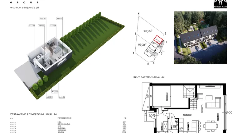 Rzut - Dom na sprzedaż 4 pokoje o powierzchni 119,64 m² - numer A4 w Rodzinny segment z ogrodem i garażem | Forest Park