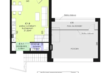 Rzut - Dom na sprzedaż 6 pokoi o powierzchni 125,72 m² - numer 41/2 w Domy pod świerkami